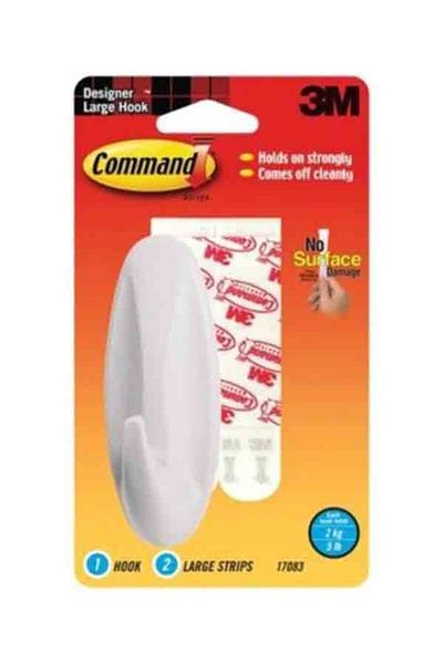 COMMAND Designer Adhesive Hook with 2 Strips Large