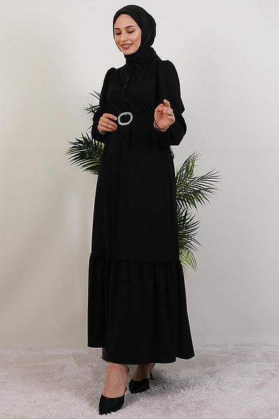 GİYZAMİLA Lizge Hijab Dress Black