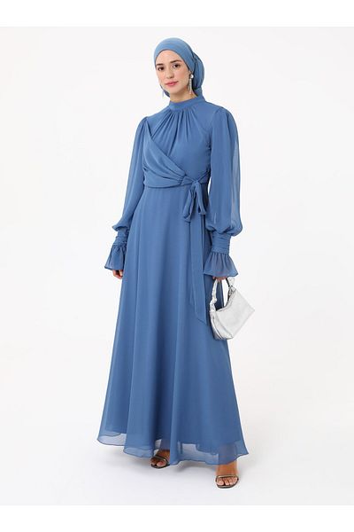 Refka Βραδινό φόρεμα Yoryo Chiffon Hijab - Indigo - Abiye
