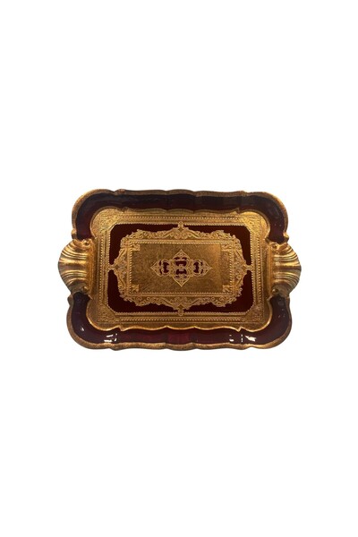 ROY KING MASI MS61 DİKD.İSTRİDYE KULP KAHVE TEPSİ 28*19 BORDEAUX