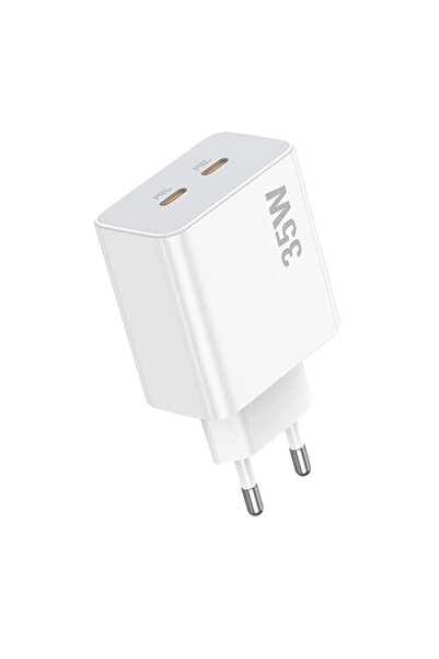 Lamtech Încărcător, QC3.0, PD, 35W, 2xUSB Tip-C, Alb