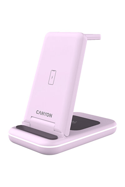 CANYON WS-304 Wireless Charger 3in1, Iced Pink