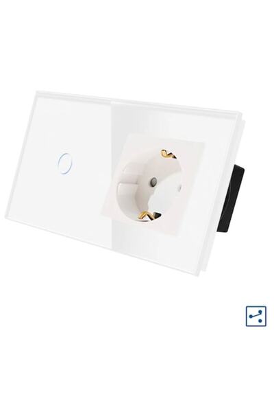 luxion Întrerupător simplu pentru scări / Crossover + Priză cu ramă de sticlă...