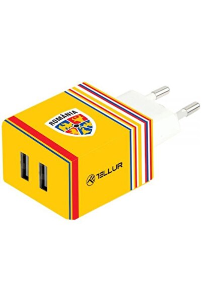 TELLUR Încărcător de rețea 2 xUSB 2.4A, FRF, Galben