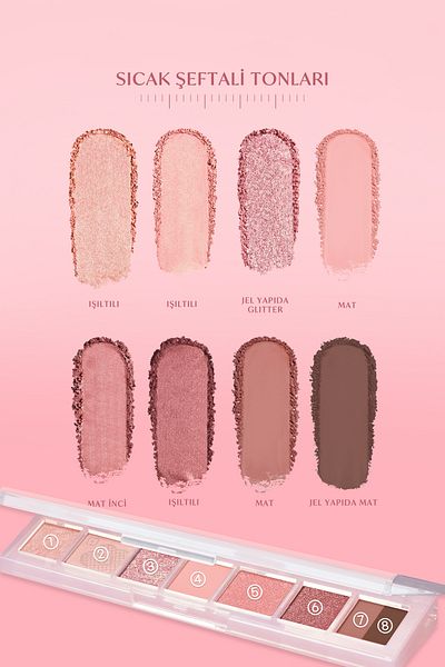 PERIPERA لوحة ظلال عيون مطفية ولامعة وملونة للغاية من All Take Mood Palette 007 Lets Go See Peach