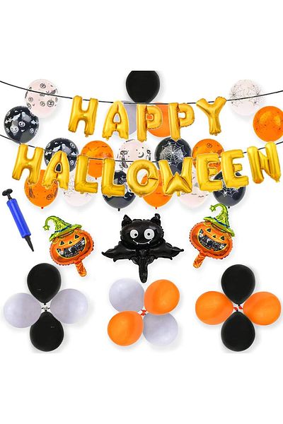 Phiezc Halloween party set, latex/foil, multicolor, 33 pieces