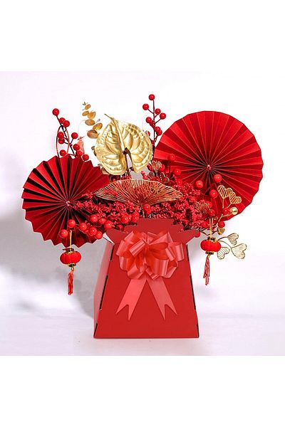 TSLBW Set of 5 gift boxes with bows TSLBW, cardboard, multicolor, 17 x 17 x 11 cm / 20 x 12 cm