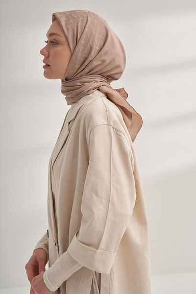 ARMANDA Seher a Pattern Scarf - Milky Brown