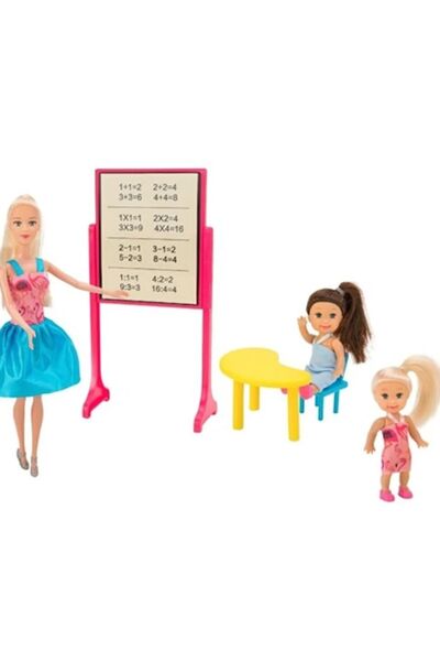 GLOBO Set Bimbo - Three dolls at school or at the vet with accessories