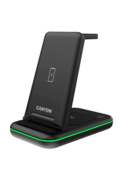 CANYON Încărcător wireless WS-304 pliabil 3 în 1 15W, negru