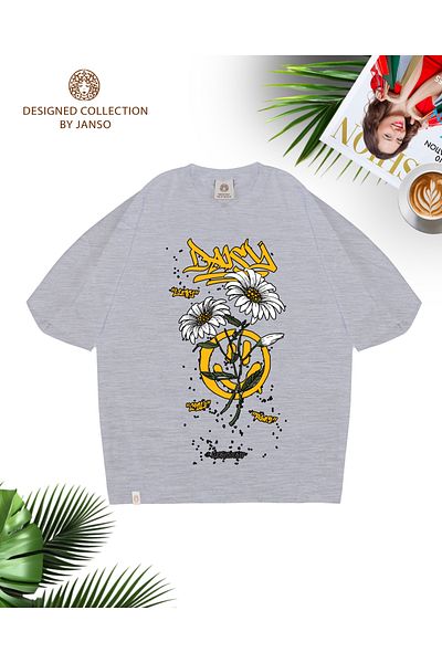 JANSO GROUP -Women's Cotton Printed Rosess Short Sleeve Tshirt Oversize Large Size