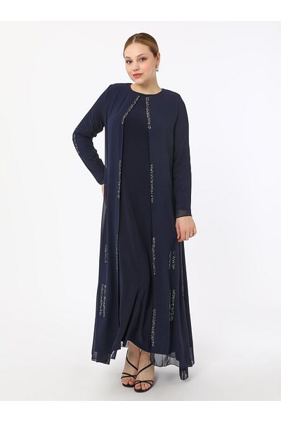 ALİA Βραδινό φόρεμα Plus Size - Navy Blue - Βραδινό φόρεμα