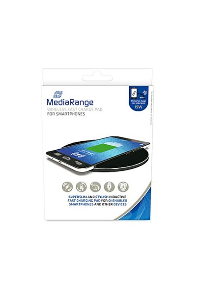 MediaRange Încărcător wireless rapid de 15 W, negru