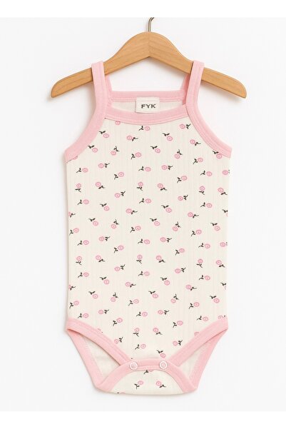 morpi Baby 4’lü Pembe Minik Çiçek Desenli Body,Zıbın