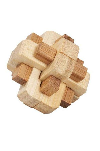 Fridolin Joc de logică IQ din lemn de bambus în cutie metalică-5