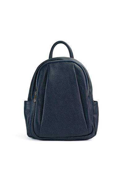 Posete Fagaras Timeea Leather Backpack - Navy Blue, 2 Compartments, 6 Pockets