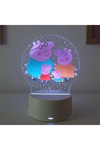 ILUMISHOP Lampa De Veghe LED, Peppa Pig Family, 7 Culori, Alimentare USB sau 3 baterii AA