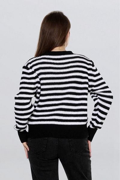 EZGİ KILINÇ Women's Stone Button Detailed Striped Cardigan Tr1004