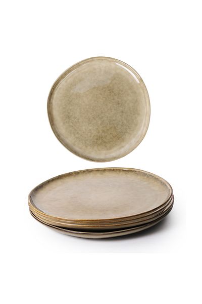 Cuisine Art Tia Stoneware Side Plate - 20cm, Brown (Set of 4)