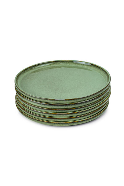 Cuisine Art Lara Stoneware Side Plate - 21cm, Light Green (Set of 6)
