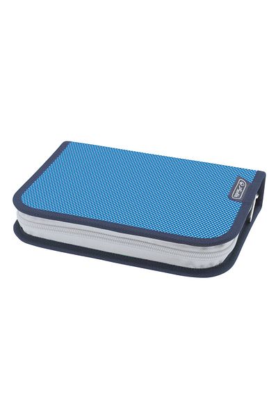 Herlitz Unequipped Pencil Case, Hidden Zipper, Textile Interior, 13.5x19.5x3 cm, Uniblue Design