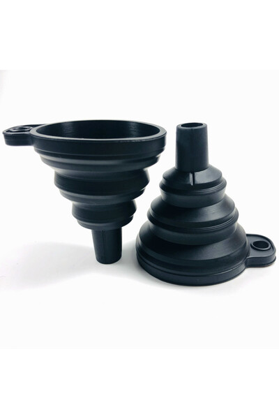 Choice1 قمع أسود لملء الزجاجات، قمع مطبخ صغير قابل للطي مصنوع من السيليكون ال...