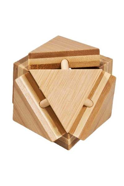 Fridolin Joc de logică IQ din lemn de bambus Triangleblock