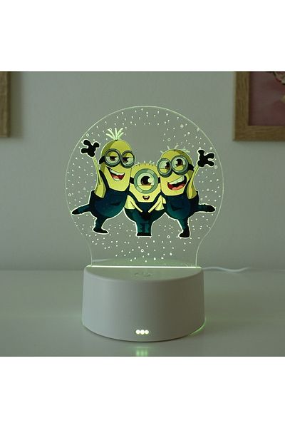 ILUMISHOP Lampa De Veghe LED, Minions, 7 Culori, Alimentare USB sau 3 baterii AA