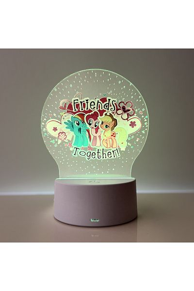 ILUMISHOP LED Night Light, Little Pony, 7 Colors, USB Power or 3 AA Batteries