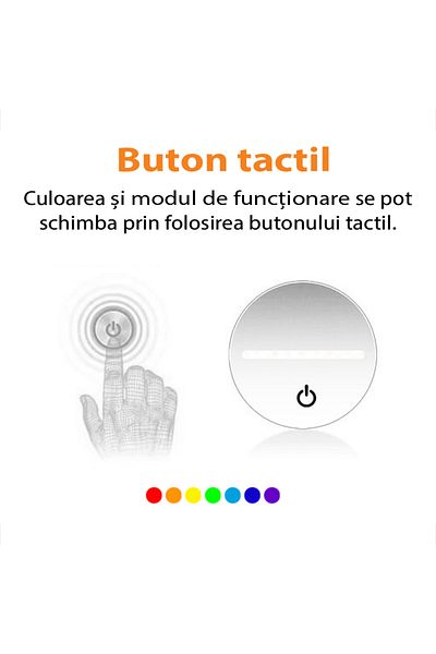 ILUMISHOP Lampa De Veghe LED, Skye, 7 Culori, Alimentare USB sau 3 baterii AA