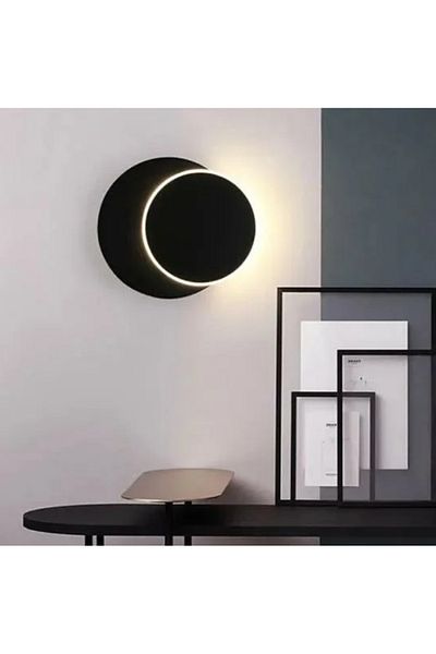 LUXXO LED Indoor Wall Light, IP40, Cosmo, 7W, Adjustable Circles, Black