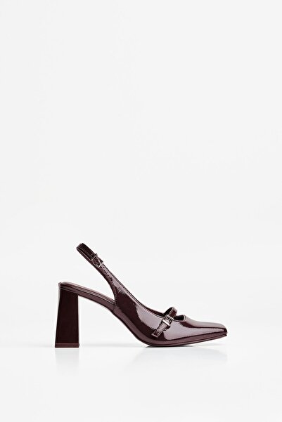 Bershka Arkası Açık Kalın Topuklu Mary Jane