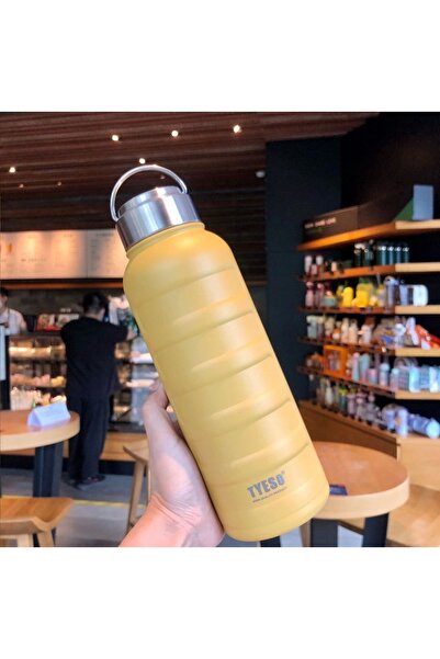 Evistro Stainless Steel Thermos Water Bottle 360ml Vacuum Cover Yellow Import...