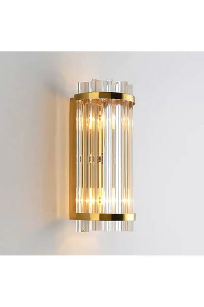 LUXXO Aplica Bello, 2xE14, corp aluminiu, decoruri cristal, 35x16x18cm