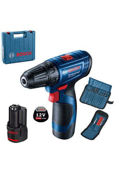 Bosch Drill and Screwdriver GSR 120-LI with 2 Li-Ion Batteries, 2Ah, 30Nm