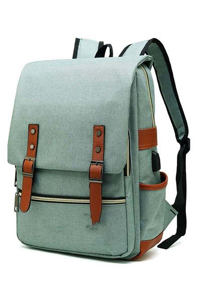 COOYA Business Backpack,Vintage USB Charging Bag,Slim Travel Laptop Pack,15.6 Inch