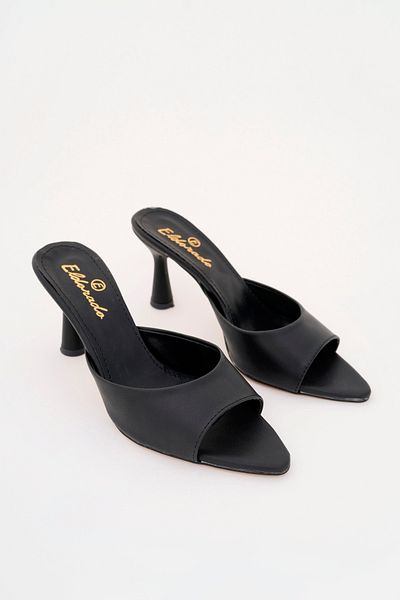 meyra'nın ayakkabıları Women's Black Skin Pointed Toe Heeled Shoes