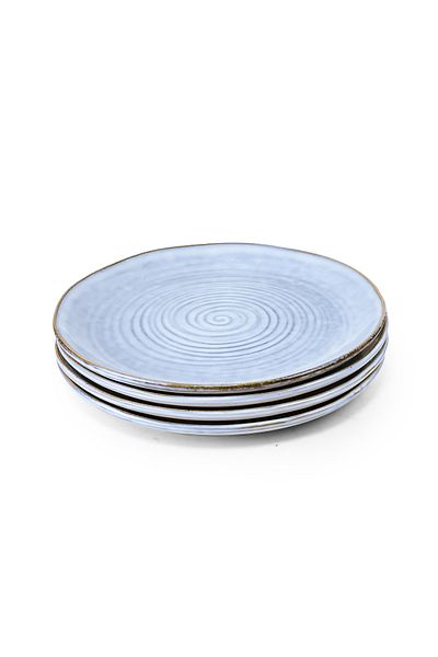 Cuisine Art Tia Stoneware Side Plate - 21cm, Blue (Set of 4)