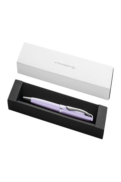 Pelikan Stilou Metal Jazz Pastel Lavanda, cerneală albastră, vârf mediu, 4,5x2,4x18,3 cm, cutie cadou