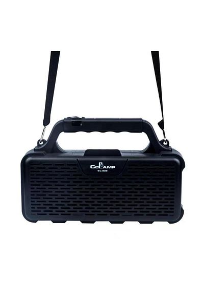 CcLamp Boxa cu panou solar, portabila, Bluetooth, USB, radio FM si baterie integrata negru