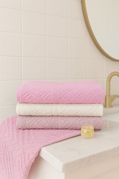 Bonny Home Set de prosoape de baie din 3 piese Tile – 100x150 cm 100% bumbac, textura moale, model tricotat