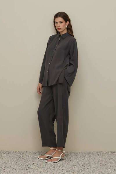 Fahhar Basic Modal Shirt Suit Anthracite