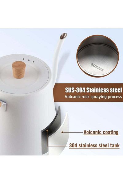 Saharaz 1000W Electric Kettle,800ML with Constant Temperature Control,304 Stainless Steel,for Coffee