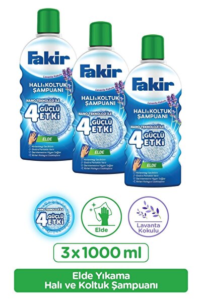 Fakir Elde Lavanta Teknolojili Halı Ve Koltuk Şampuanı 1000ml X 3 Adet