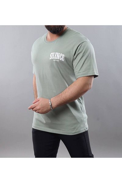 STOCX Men's Oversize T-Shirt – Large Back Print and Silence Text Detail