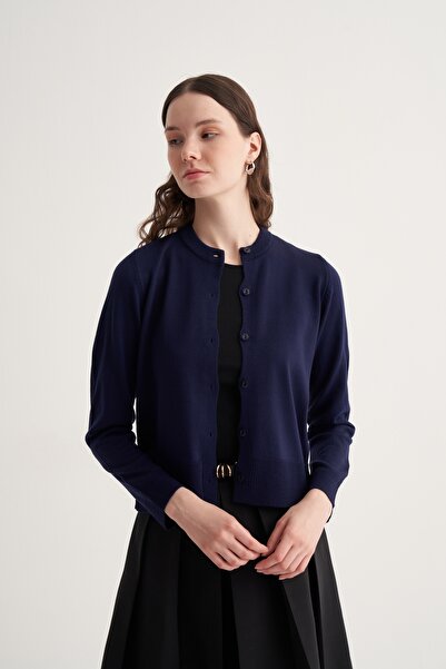 EBU Prive Cardigan subțire pentru femei, albastru bleumarin