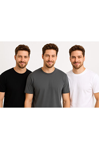 UOMO PARK Комплект от 3 мъжки бански Relax Fit Basic (100% памук) за комфорт ...