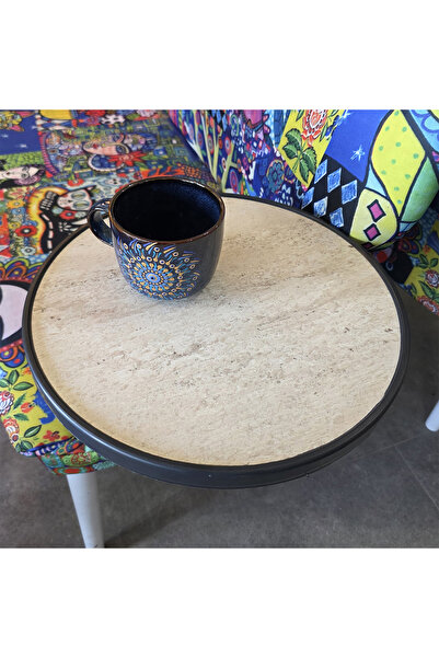 Weblonya Yan Sehpa Koltuk Yanı Sehpa Oval Yuvarlak Sehpa 5097