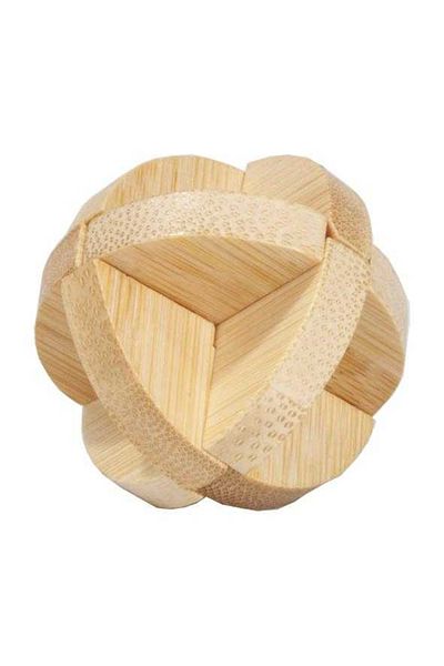 Fridolin IQ logic game made of bamboo wood in metal box-3