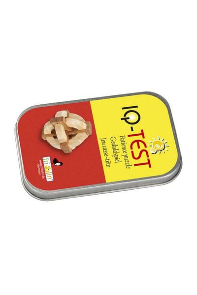 Fridolin Joc de logică IQ din lemn de bambus în cutie metalică-1